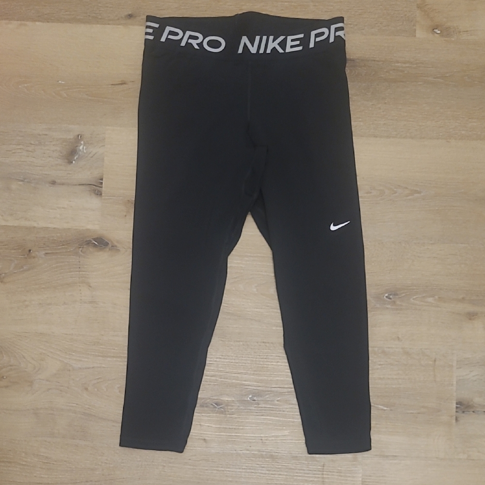 Nike Black Performance Leggings with White Swoosh